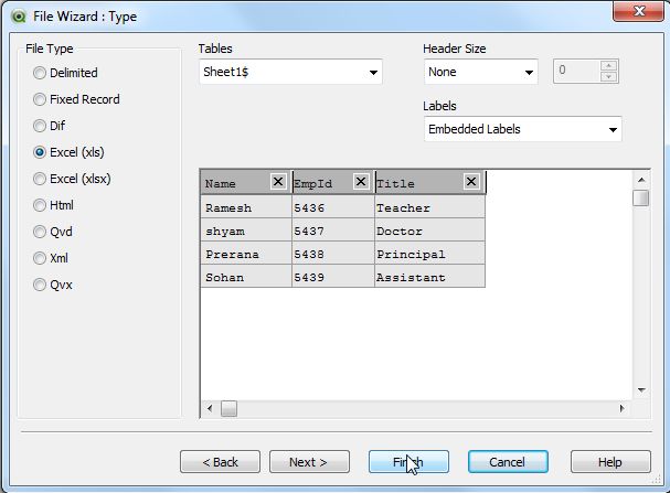after opening the QlikView file